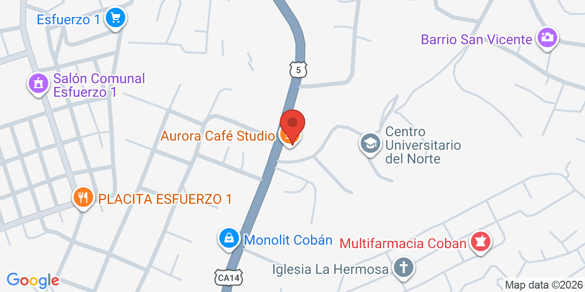 Mapa de Aurora Café Studio